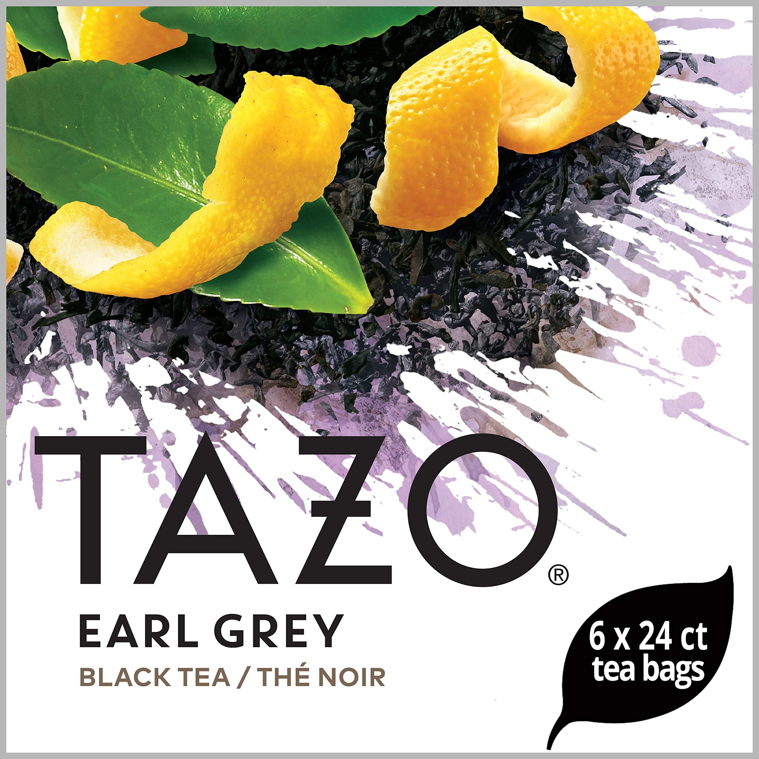 Tazo Earl Grey Enveloped Hot Tea Bags Non GMO, 24 count, Pack of 6