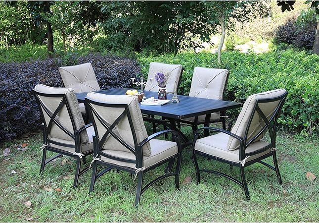 Amazon Com Patio Santa Rosa 7 Piece Dining Set 42x72 Inch