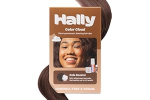 Hally Hair Color Cloud Hair Dye (Cola Coaster) - Demi-Permanent Foam Hair Color for Women & Men - Mess-Free & Long-Lasting Hair Dye Kit, Hair Coloring Products Wash Out in 4-6 Weeks, Vegan