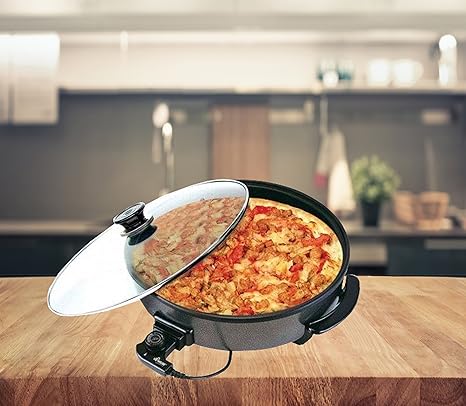 XXL elektrische Pizzapfanne Elektropfanne mit Marmor Keramik Beschichtung nutzbar als Partypfanne , Multipfanne oder elektris