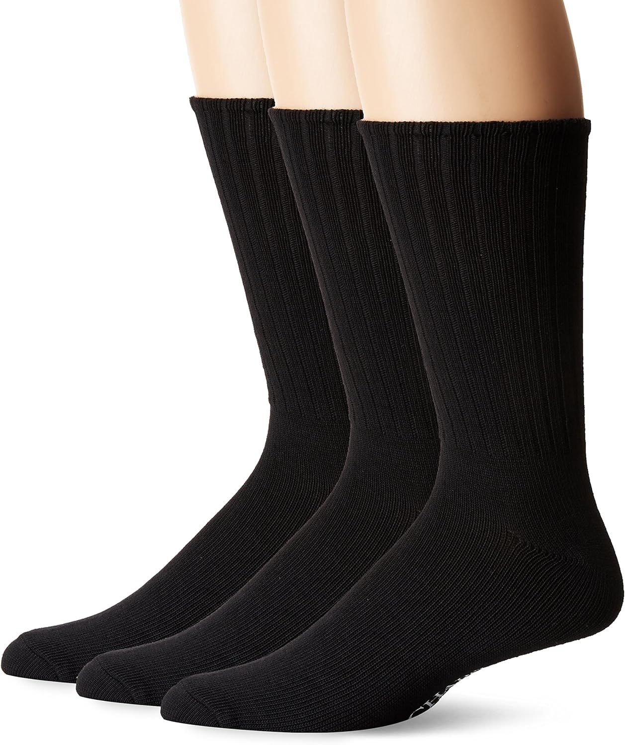 Chaps Men's Assorted Rib Dress Crew Socks (3 Pack), black, Shoe Size 6