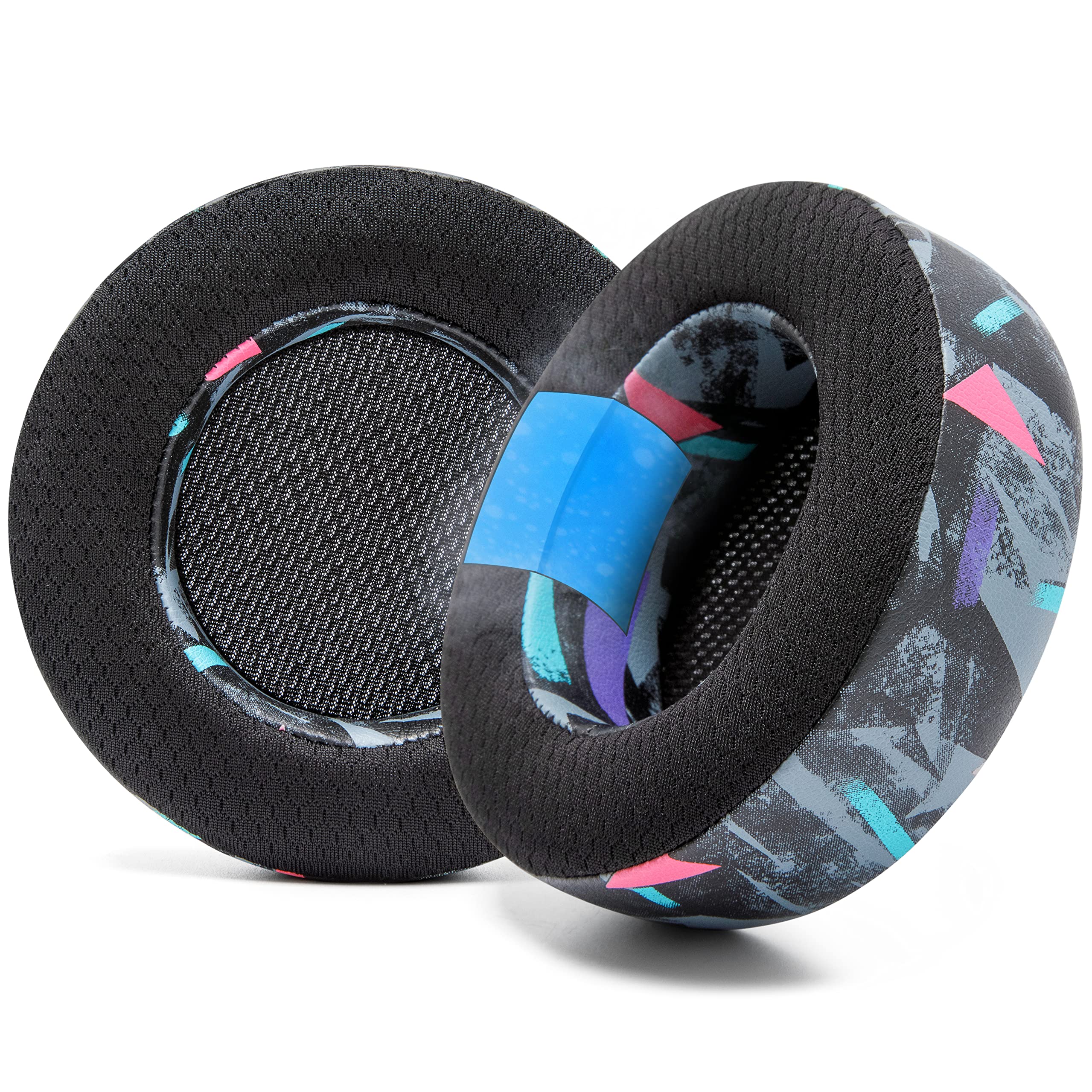 WC FreeZe Virtuoso - Hybrid Fabric Cooling Gel Replacement Earpads For Corsair Virtuoso Gaming Headset, Made by Wicked Cushions, Improved Durability, Thickness and Sound Isolation | 90s Black — image 1