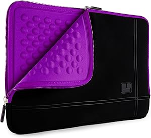 SumacLife 15.6inch Shock Absorbing Purple Laptop Sleeve Suitable Lenovo IdeaPad, Flex, ThinkPad, Yoga, Legion, V Series