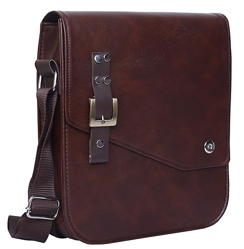 SN LOUIS Leather Brown Messenger Bag