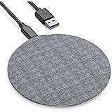 Fabric Wireless Charger 15W, Thin iPhone Wireless Charging Pad for iPhone 13/13 pro/12/12 Pro/11/XR/XS/8 Se Airpods Pixel 5/4