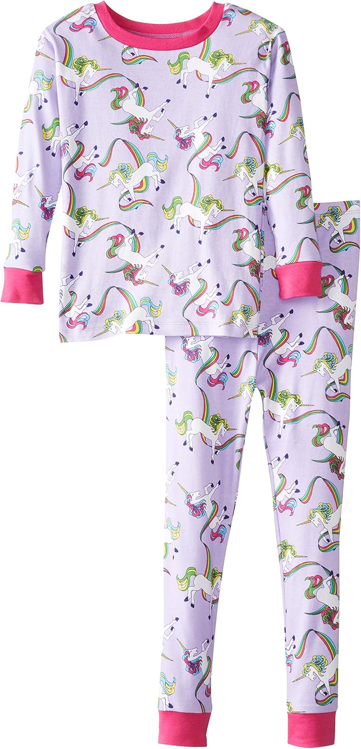 New Jammies Big Girls' Rainbow Unicorns Pajamas Clothing