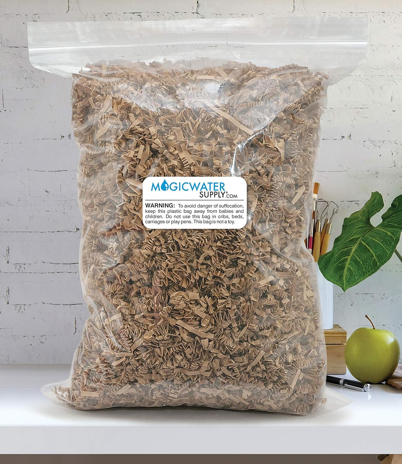 Crinkle Cut Paper Shred Filler (1 LB) for Gift Wrapping & Basket Filling - Kraft | MagicWater Supply: Everything Else