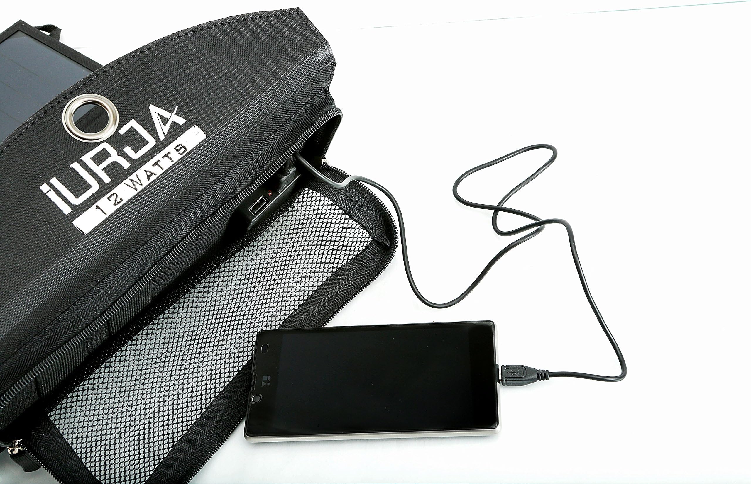 Solar Panel Foldable Portable Universal 12W High Efficiency Dual-Port Solar Charger - by iURJA