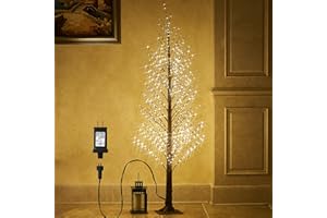 Fudios Lighted Alpine Tree Brown Willow 6FT 810 LED Fairy Lights,Artificial Winter Twig Trees Plug in for Christmas Indoor Outdoor Home Decoration