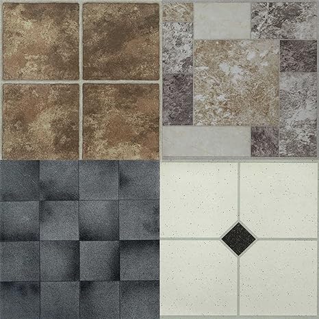 Asab Large Self Adhesive Vinyl Floor Tiles Marble Design