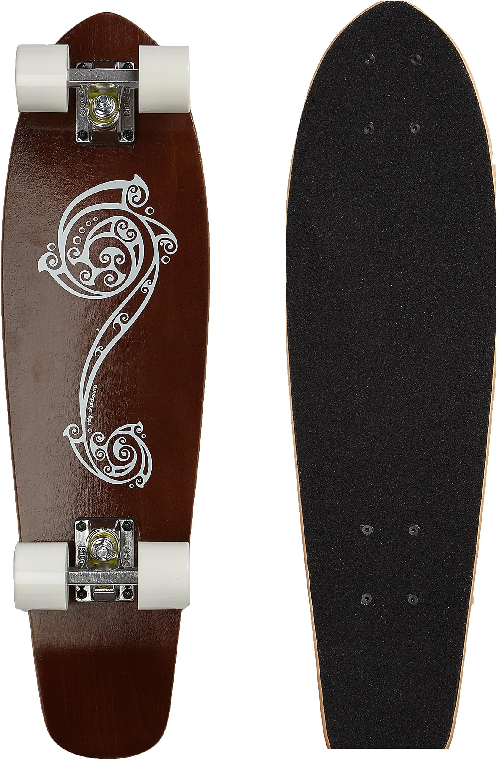 Ridge Skateboads Unisex's Polynesia Skateboard-White, 27-Inch