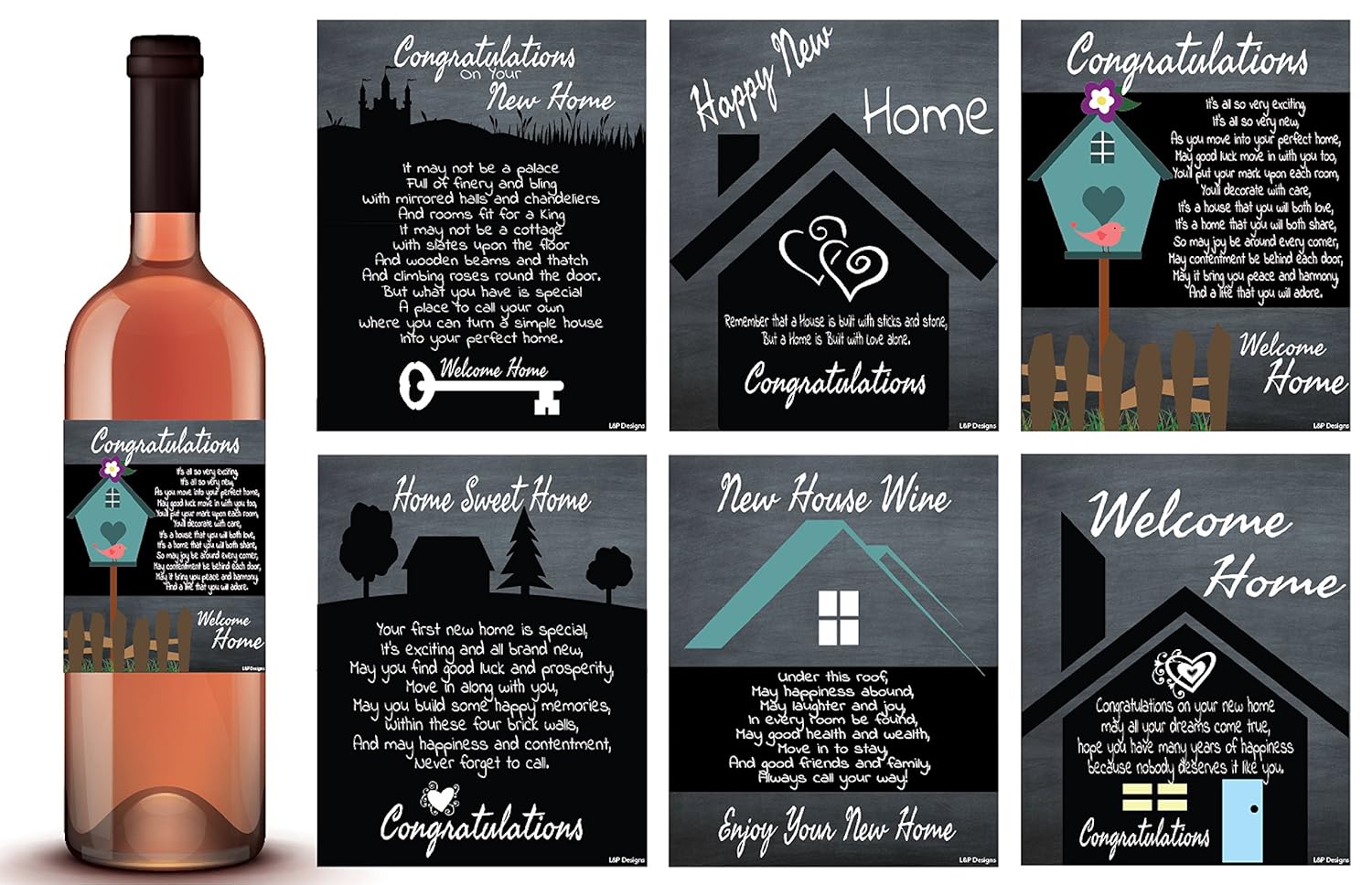 Housewarming Gifts Rustic Wine Labels set, Housewarming Gifts For New Home, New Home Milestones Wine Bottle Labels, Unique Real Estate Housewarming Presents, Congratulations Gifts, New Neighbor Gifts