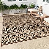 MontVoo-Outdoor Rug 9x12ft Waterproof Outdoor Carpet Patio RV Camping Rug-Outdoor Area Rug Mat for Portable Boho Rugs Deck Pi