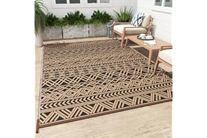 MontVoo-Outdoor Rug 9x12ft Waterproof Outdoor Carpet Patio RV Camping Rug-Outdoor Area Rug Mat for Portable Boho Rugs Deck Pi