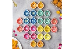 Letz Celebrate [Pack of 24] Diyas for Diwali Decoration, Handmade Clay Diya with Wicks, Diwali Decorations for Home, Diwali Diyas, Diwali Gifts, Earthen Lamps for Navratri Dussehra