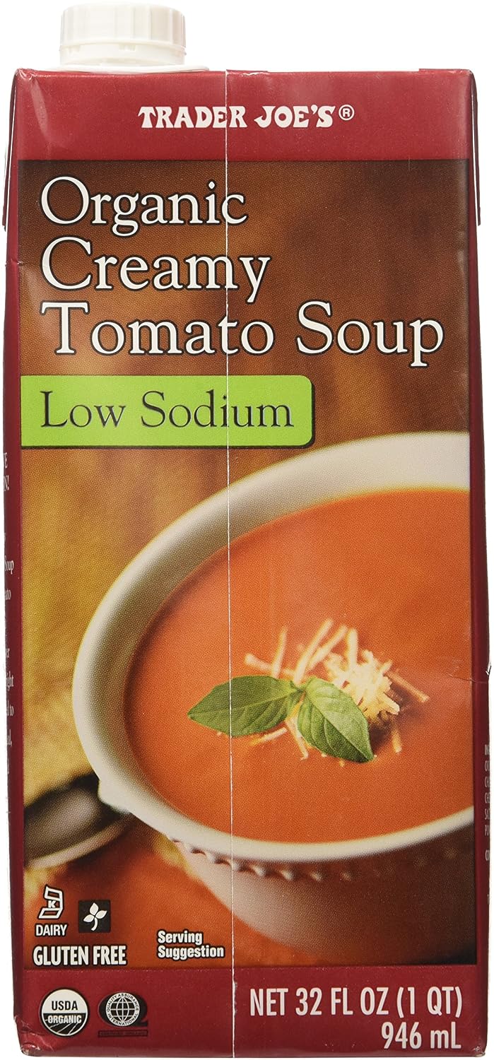 Amazon Com 2 Boxes Of Trader Joe S Organic Creamy Tomato Soup Low Sodium Gluten Free Grocery Gourmet Food