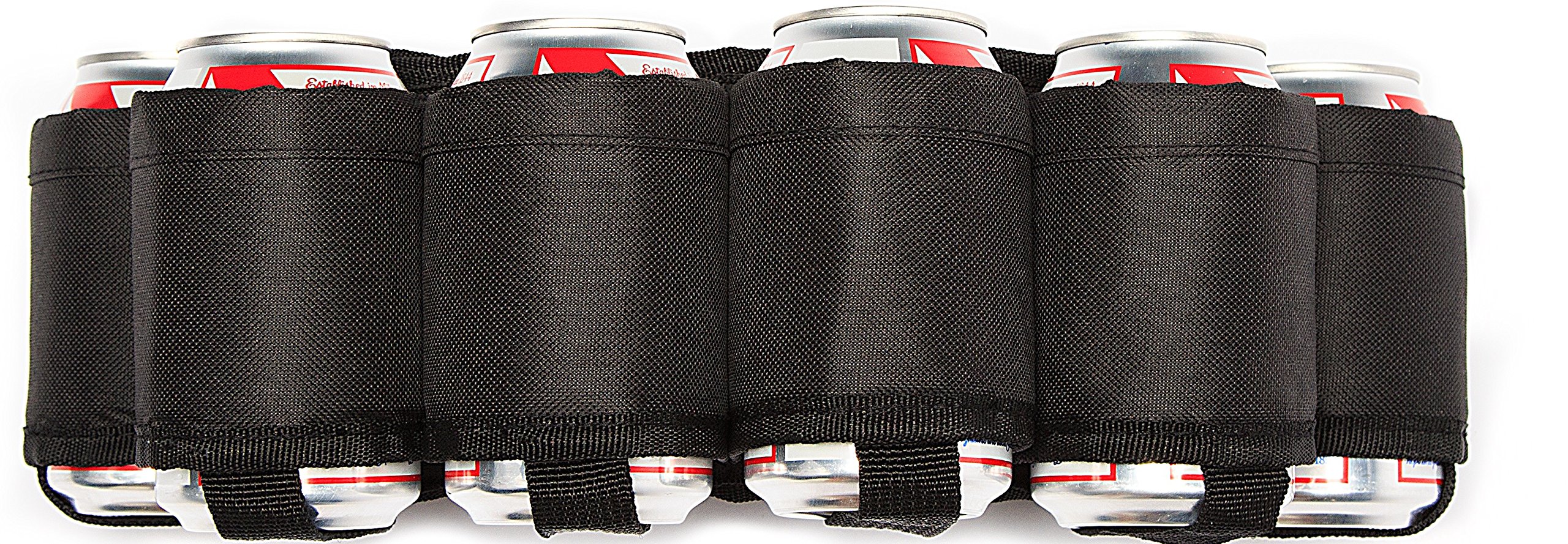 Beer Belt Tough Insulated Holder for 6 Cold Beers Adjustable Waist