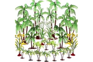 Vhxmaizxn 20 Pcs Model Palm Trees Miniature Coconut Plastic Scenery Tree Diorama Artificial Rainforest Landscape Mini Plant T