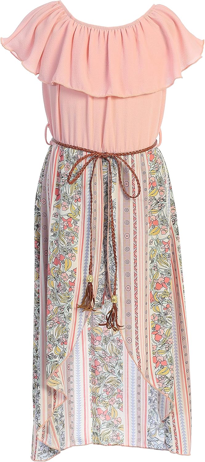 off shoulder maxi skirted romper