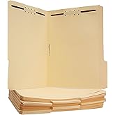 Amazon Basics Manila File Folders with Fasteners, 1/3 Cut Reinforced Tab, Letter Size, Expandable, Document Organizer, Beige, 50-Pack