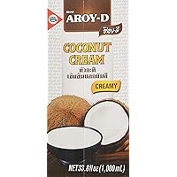 Aroy-D Pure Coconut Cream, 33.8 Fluid Ounce (Pack of 3)