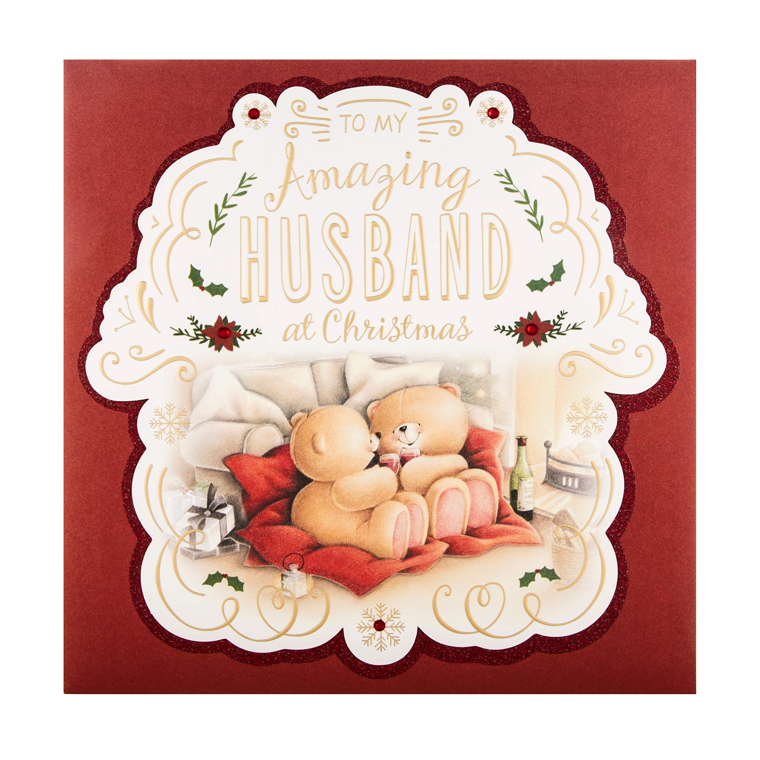 Hallmark Christmas Card For Husband - Cute Forever Friends Design