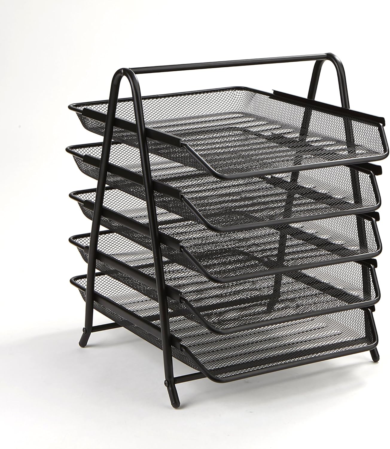 Mind Reader Desk Organizer with 5 Sliding Trays for Letters, Documents, Mail, Files, Paper, Black: Home & Kitchen