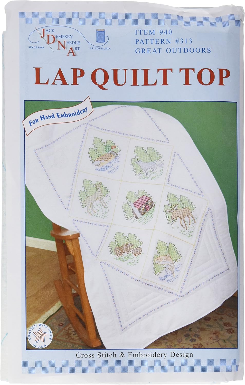 40 X 60 Love You To The Moon White Jack Dempsey 4060 893 Stamped Quilt Crib Top Arts Crafts Sewing Cross Stitch