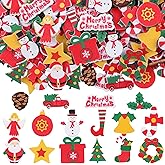 Fovths 500 Piece Christmas Foam Stickers - Self Adhesive Craft Stickers with Xmas Theme Shapes for Party Decoration & DIY Crafts