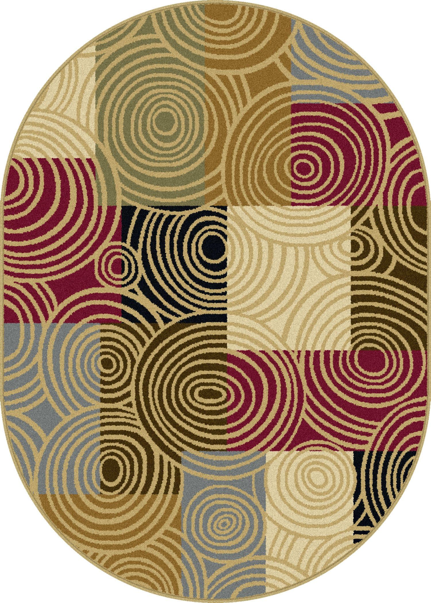 Universal Rugs Abstract Contemporary Multi Accent Area Rug 160x221cm 5x8ft Oval, Polypropylene, 220.98 x 160.02 x 0.9 cm