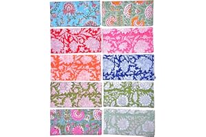 Hand Block Print Cloth Napkins Dining Table Napkin Set of 10 – 16x16 Inch for Farmhouse Decor Thanksgiving, Christmas, Easter