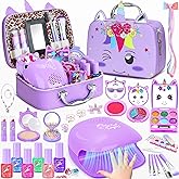 PERRYHOME Kids Makeup Kit for Girl, Unicorn Real Washable Cosmetic Set, Non-Toxic Makeup Toys, Kids Nail Polish Set for Girls, 2026 New Princess Toys & Birthday Gifts for Girls for 3-12 Years Old
