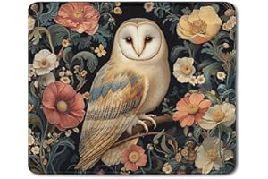 Vintage Moody Barn Owl Mouse Pad, Dark Academia Cottagecore Whimsical Gothic Owls Walls Mouse Pads Mousepad for Home Office D