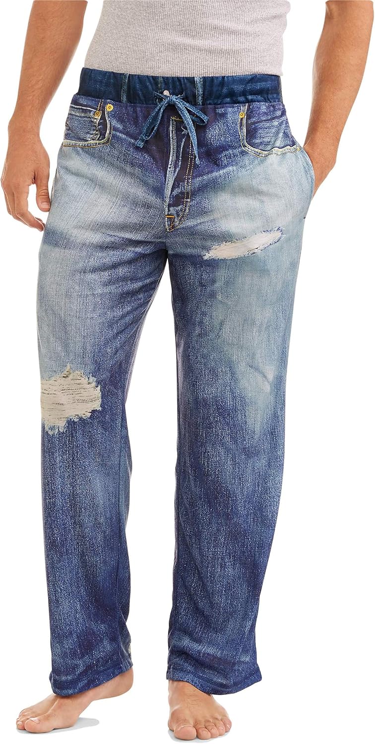 blue jean pajama pants