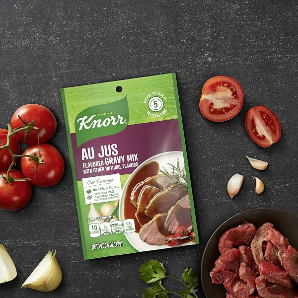 KNORR GRAVY MIX FOR DELICIOUS EASY MEALS AND SIDE DISHES AU JUS NO ARTIFICIAL FLAVORS, NO ADDED MSG 0.6 OZ