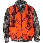 Blaze Orange Deer Hunting Vest with Pockets, Hi-Vis Waterproof Safety Vest | 6 exterior pockets plus interior mesh pocket; snap closure, adjustable side straps, machine washable