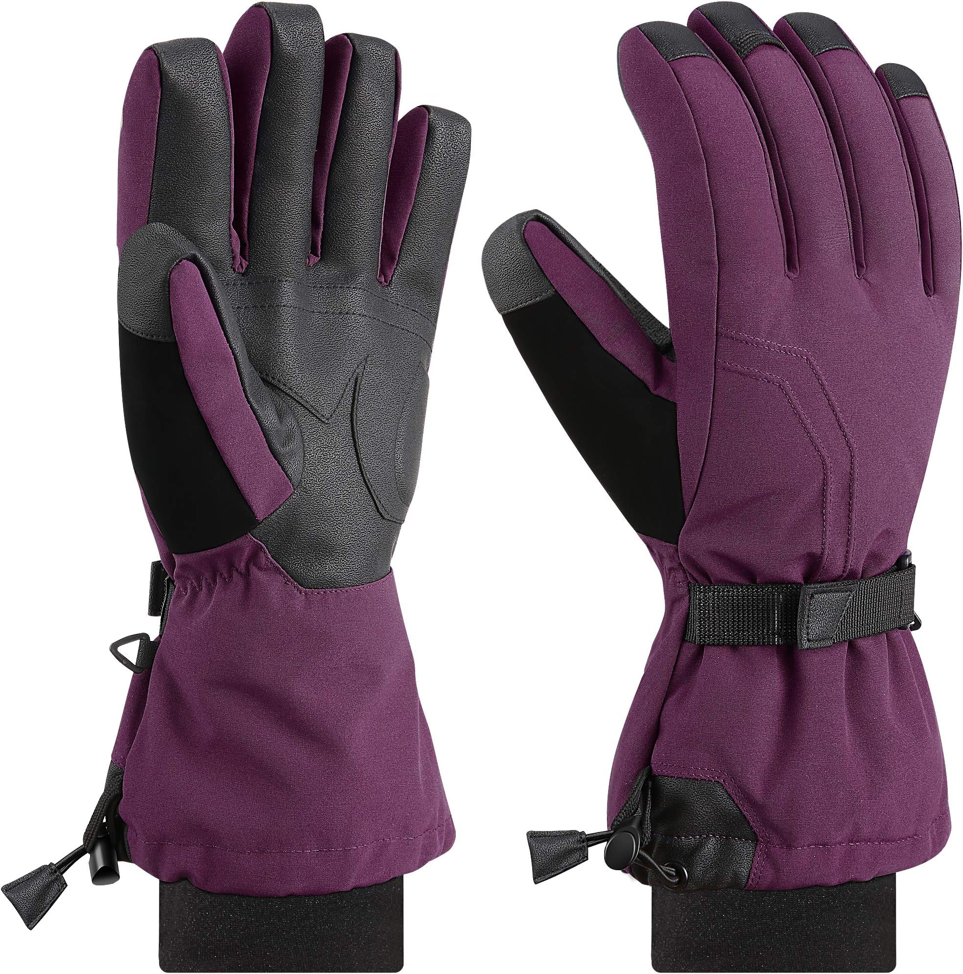 Ski Mittens Gloves Women 90% Down Mittens Cold Weather Waterproof Winter Snow Gloves For Skiing Snowboarding