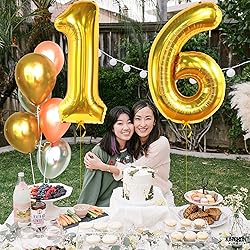 KatchOn, Giant Gold 16 Balloon Numbers - 40 Inch