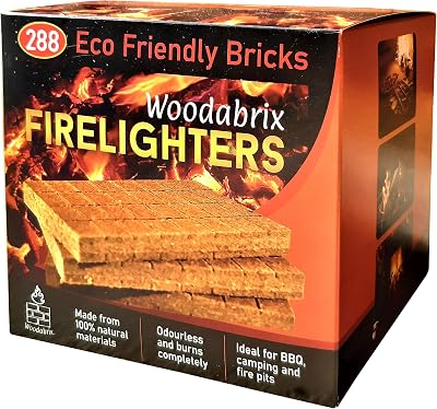 Woodabrix Natural Wood Eco Firelighters 288 Sustainable Fire-Starters