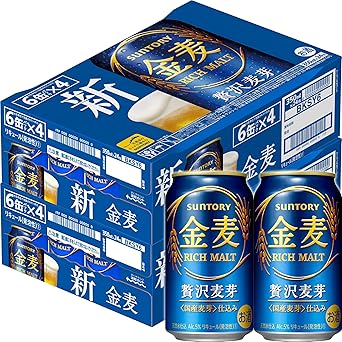 Amazon Co Jp Amazon限定ブランド 新ジャンル 第3のビール 2ケースまとめ買い サントリー 金麦 350ml 48本 食品 飲料 お酒