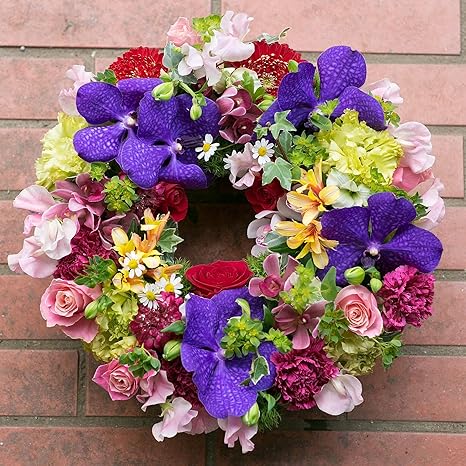 Amazon フレッシュリースアレンジメントllサイズ 生花 リース型アレンジメントフラワー ギフト サプライズ お誕生日 お祝い 母の日 指定日配達 プライムお急ぎ便 指定日配送便 Mixカラーでおまかせ フラワーアレンジメント オンライン通販