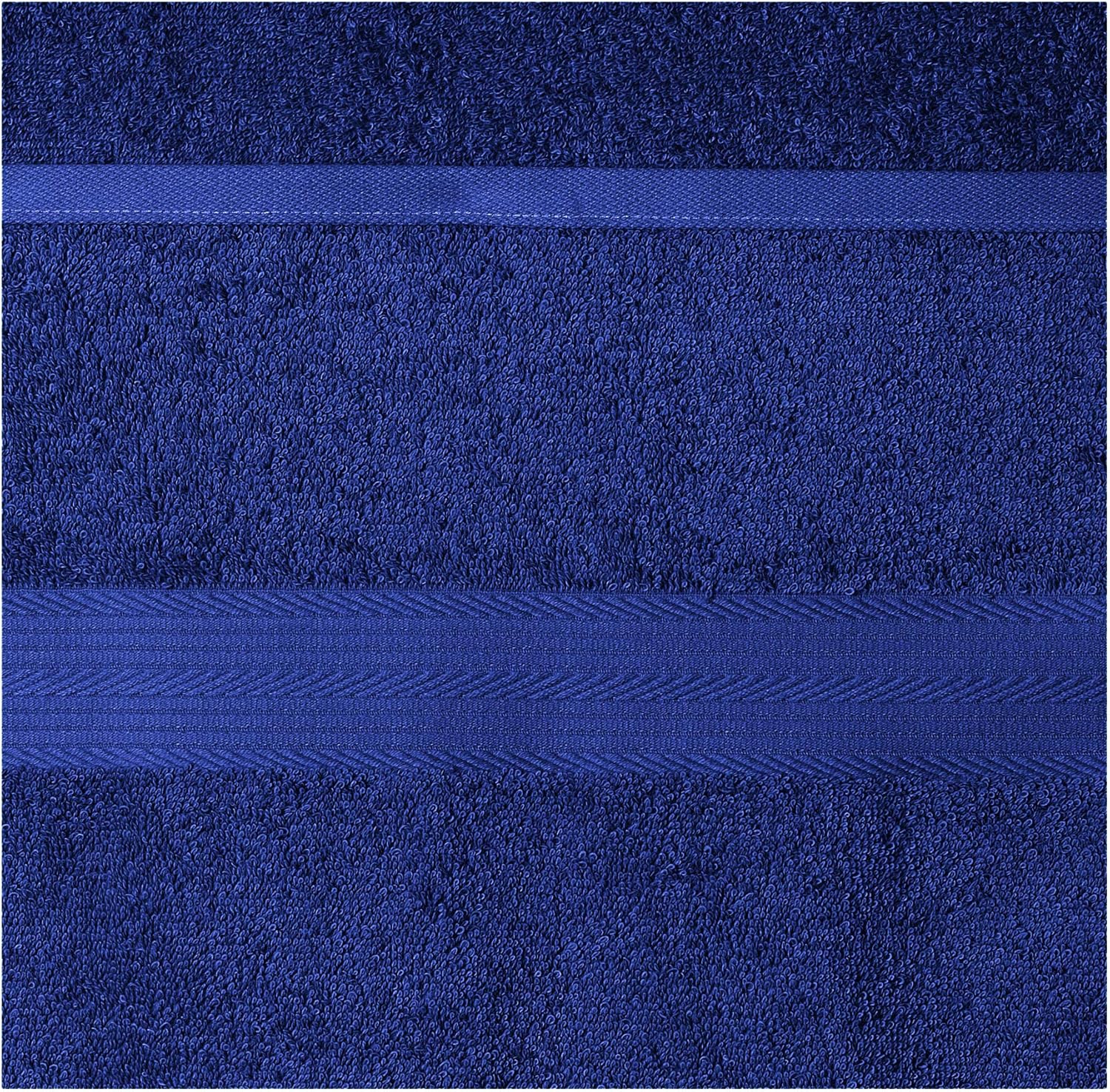  Basics Fade-Resistant Cotton Bath Towel - Pack of 4, Navy Blue: Home & Kitchen