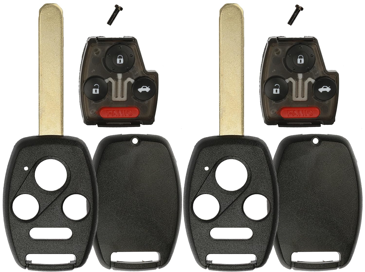 KeylessOption Keyless Remote Uncut Car Key Fob Shell and Button Pad