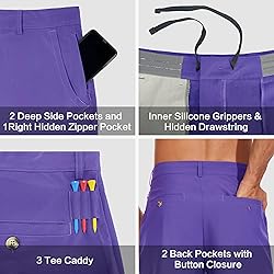 JWM Mens 9" Stretch Golf Shorts - Lightweight