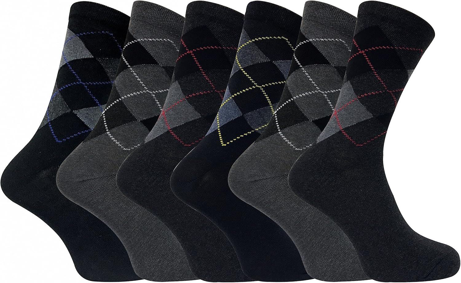 Sock Snob 6 paires hommes coton fantaisie rayures imprimes