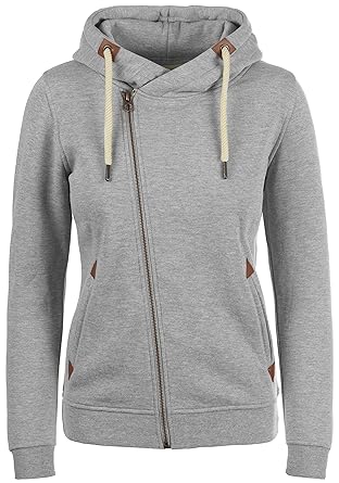 DESIRES Vicky Zip-Hood Damen Sweatjacke Kapuzenjacke Hoodie Mit Kapuze Fleece-Innenseite Und Cross-Over-Kragen