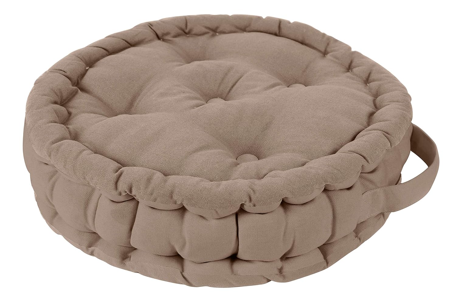 Buy Encasa Homes Round Floor Cushions 40 x 8 cm Beige Solid Dyed