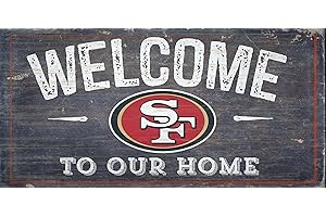 FAN CREATIONS LA Auto Gear San Francisco 49ers NFL Team Logo Garage Home Office Room Wood Sign with Hanging Rope - Welcome to Our Home