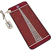 MediCrystal Infrared Heat Amethyst Tourmaline Mat - 48" L x 22" W - Natural Crystals - Adjustable FIR Heating 86°-158°F - Deep Warming Hot Stone Pad - for Back, Muscles & Joints Comfort & Health