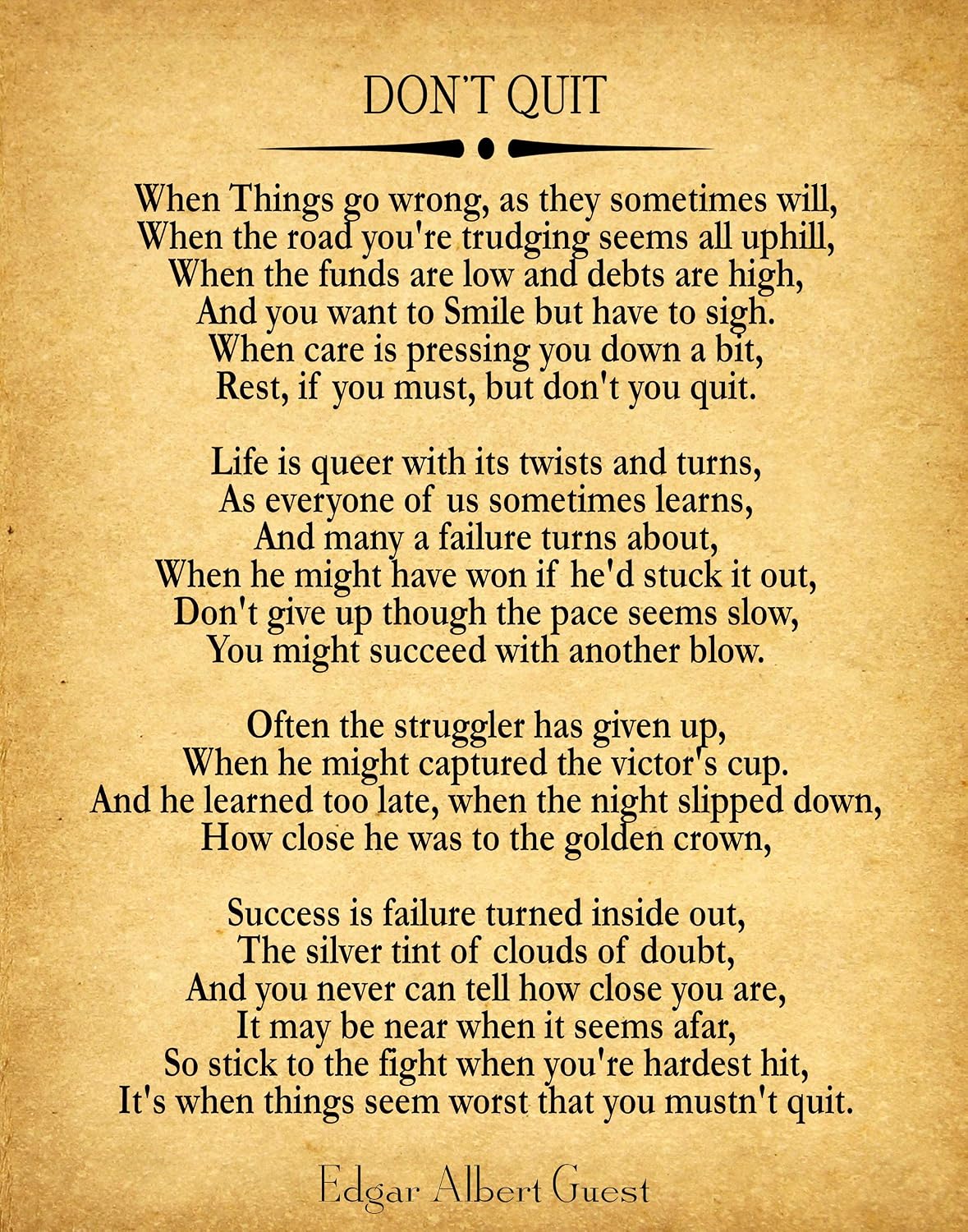 Don t Quit Poem Graduation Gift Grad Gift Book Page Art Print 